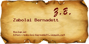Zabolai Bernadett névjegykártya