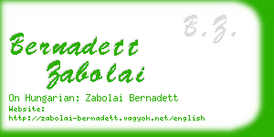 bernadett zabolai business card